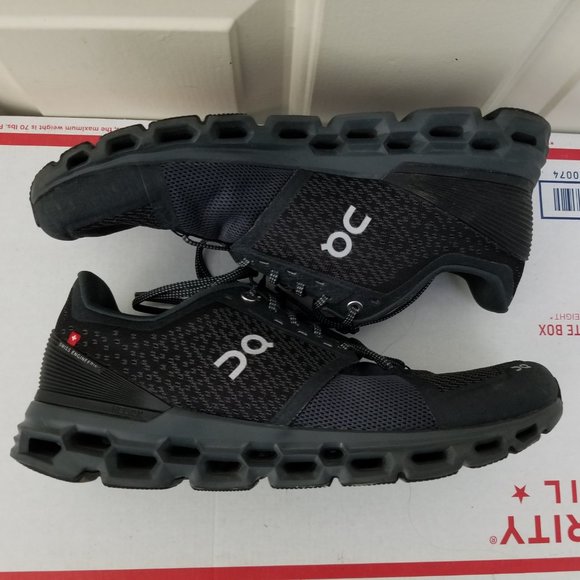 Men\'s On Cloud Cloudstratus Running Shoes Black Shadow Walking Athletic Size 8.5 main image 5